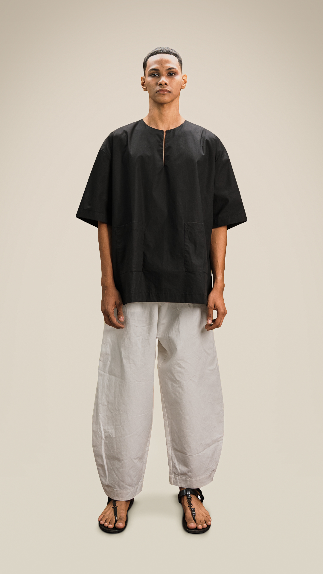 ASKAR COLLARLESS SHIRT